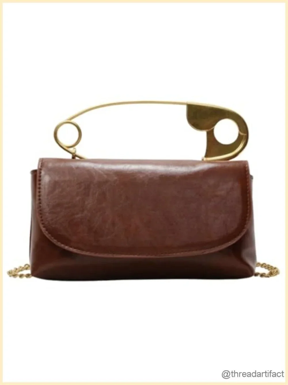Faux Leather Crossbody Hobo Bag with Chain Strap